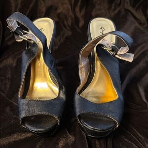 Black Peep Toe Heels